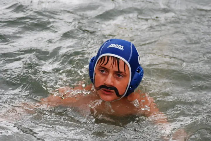 Moustache in a blue cap